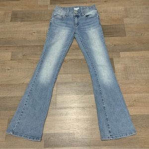 low rise flare jeans